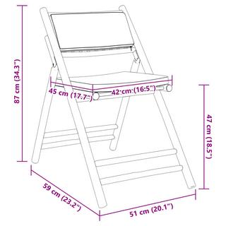 VidaXL Chaise de bistro bambou  