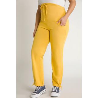 Ulla Popken  Pantalon en molleton Bellieva, ceinture extra-large, coton bio 