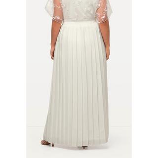 Ulla Popken  Gonna da sposa in tessuto plissettato con cintura elastica e sottogonna in jersey 