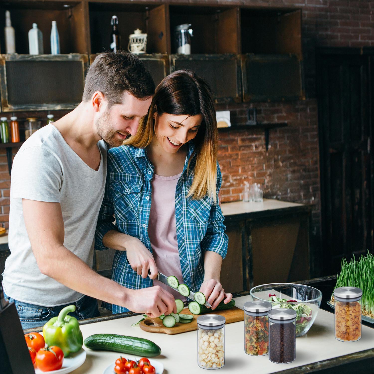 B2X Barattoli conservazione in set da 4 da 1000 ml  