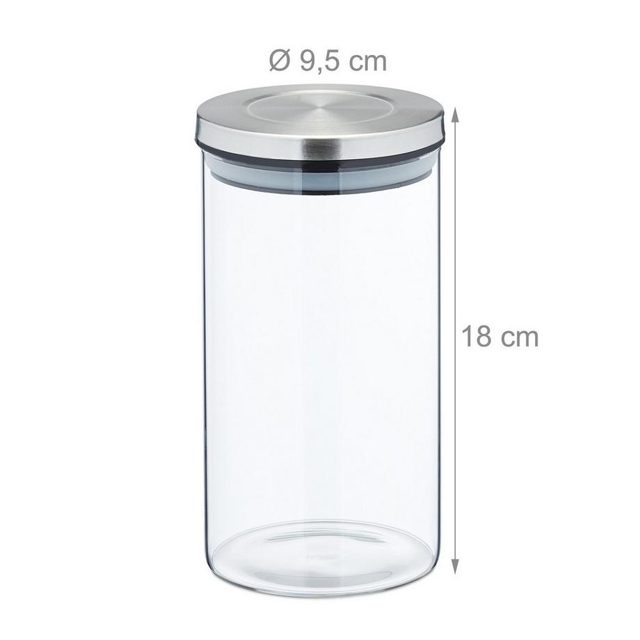 B2X Pots de conservation par lot de 4 de 1000 ml  