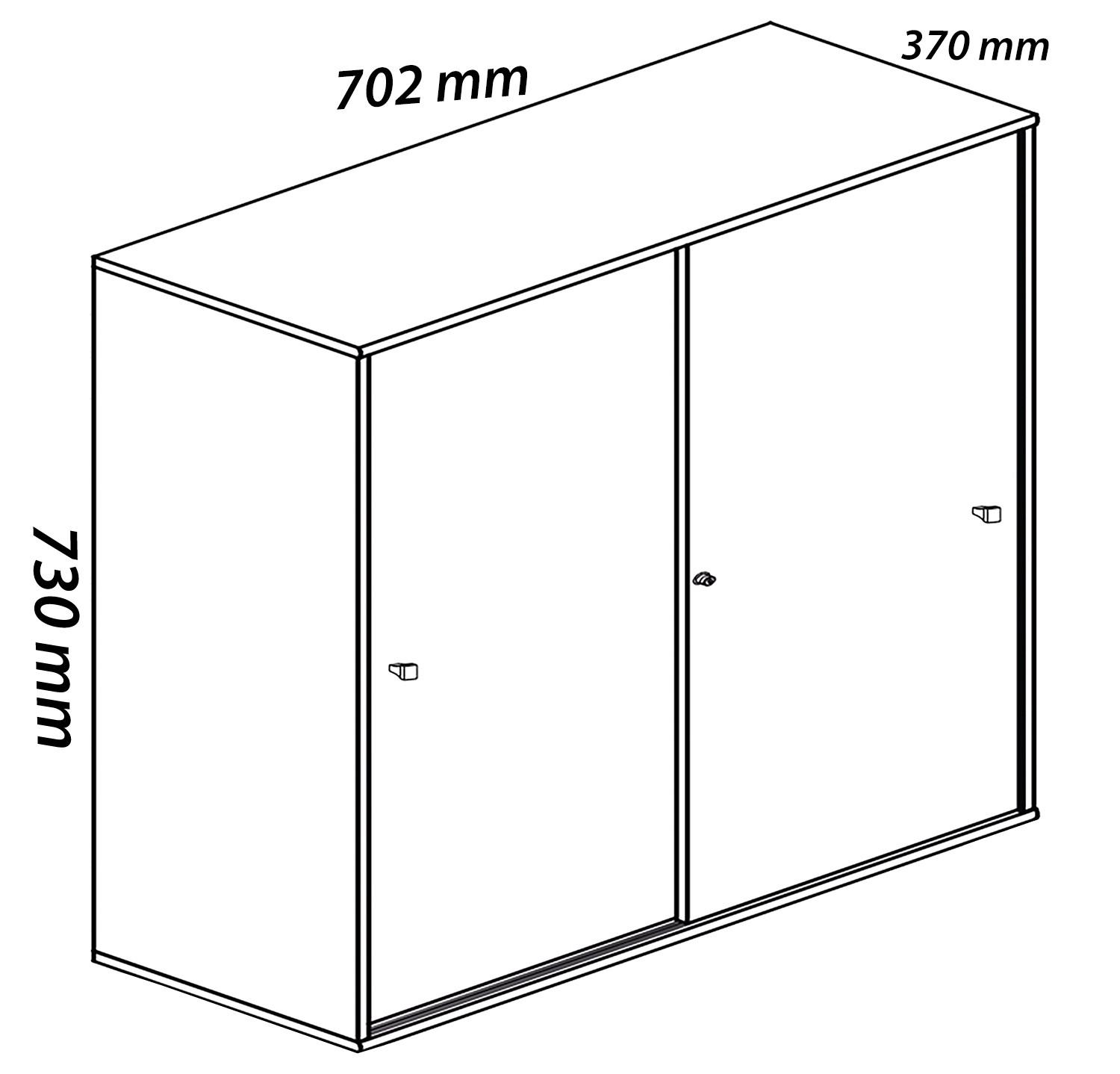 VCM Büroschrank mit 2 Fächern | moderner Aktenschrank mit Schiebetüren | Maße ca. B. 70 x  H. 73 x T. 37 cm – Lona 2-Fach  