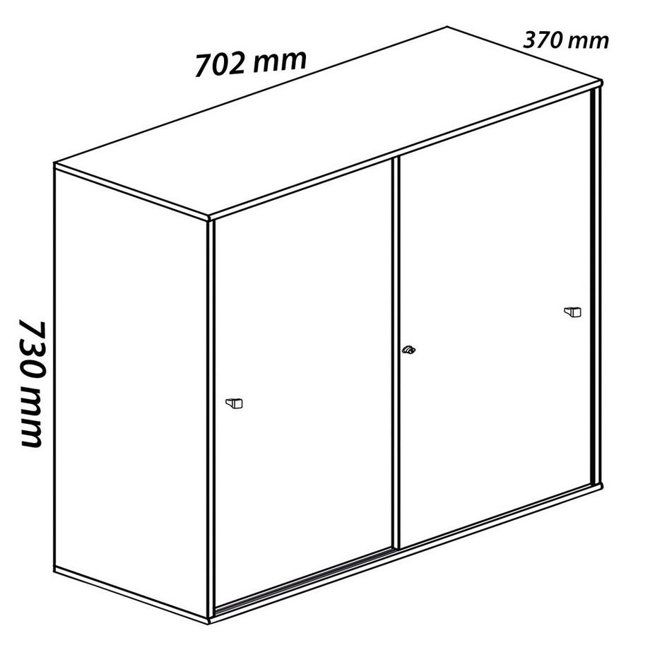 VCM Armoire de bureau en bois Armoire à dossiers Meuble de bureau Armoire Lona 2 portes coulissantes  