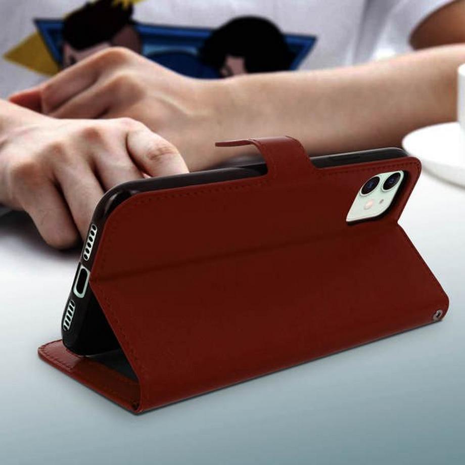 Avizar  Housse iPhone 11 à rabat Marron 