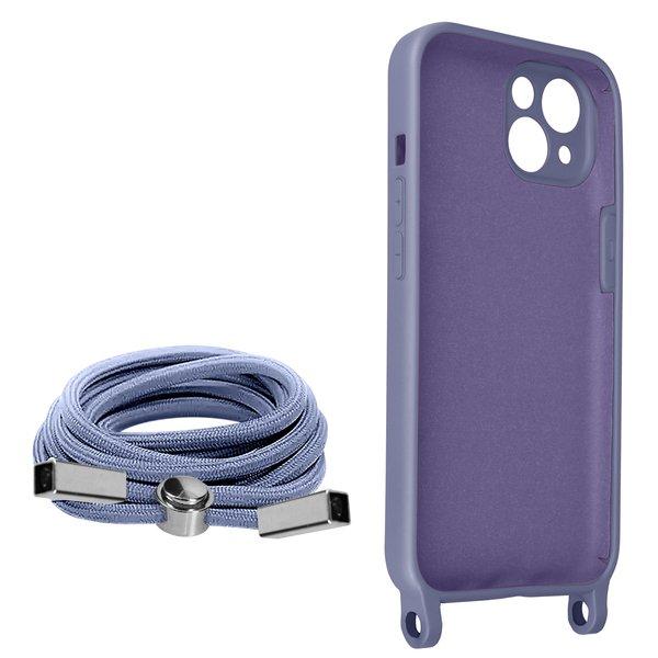 Avizar  Cover con Cordino iPhone 13 Mini Viola 