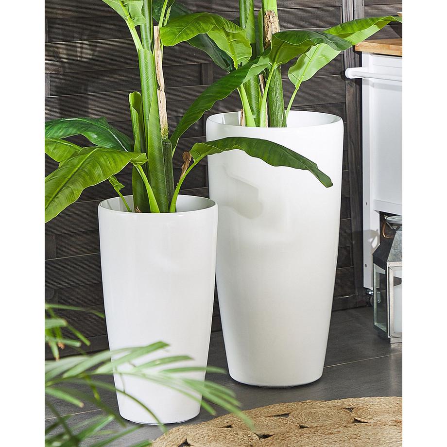 Beliani Lot de 2 pots de fleurs en Fibre d'argile  TSERIA  