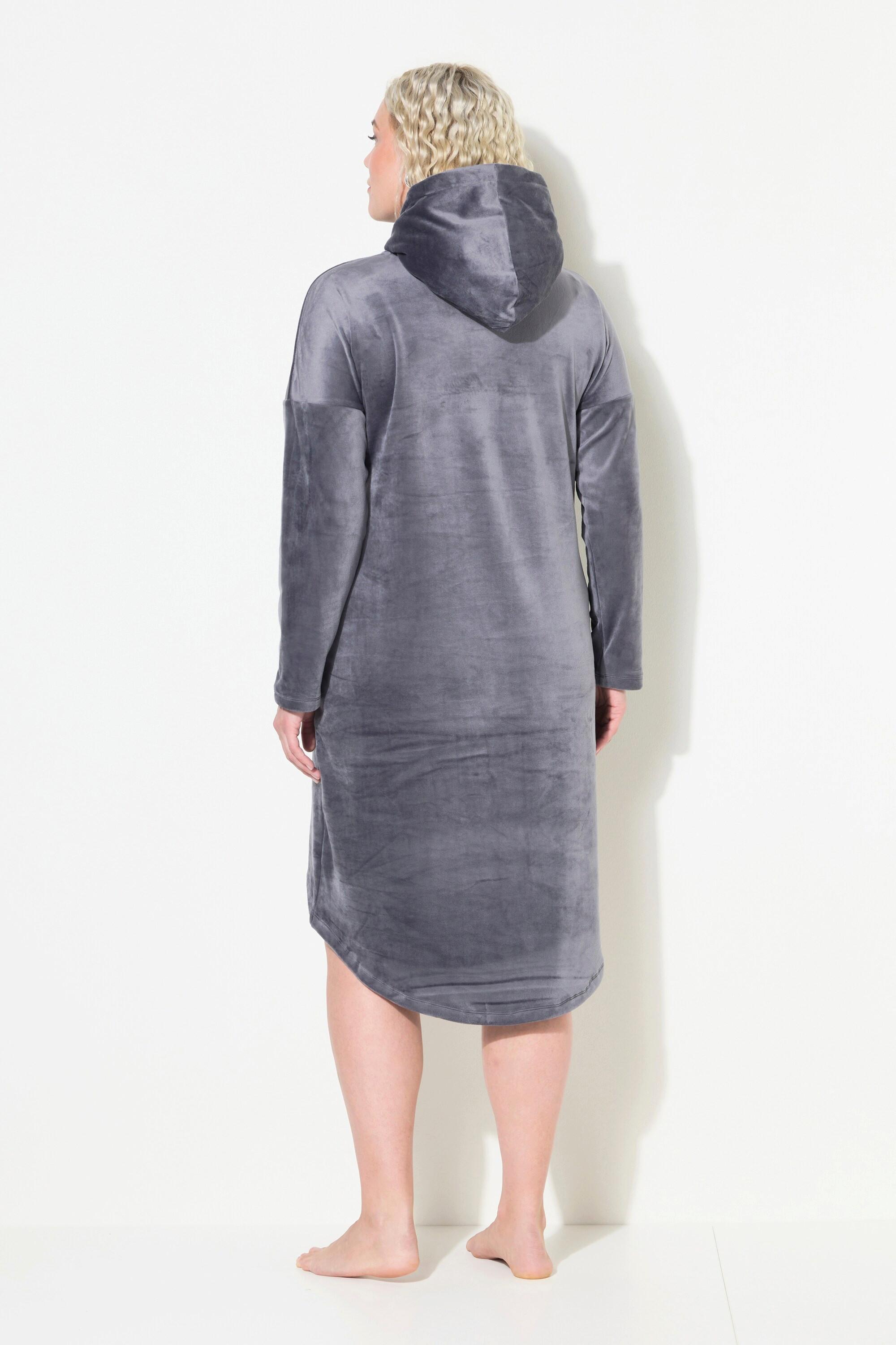 Ulla Popken Abito Loungewear Nicki Cappuccio Maniche Lunghe  