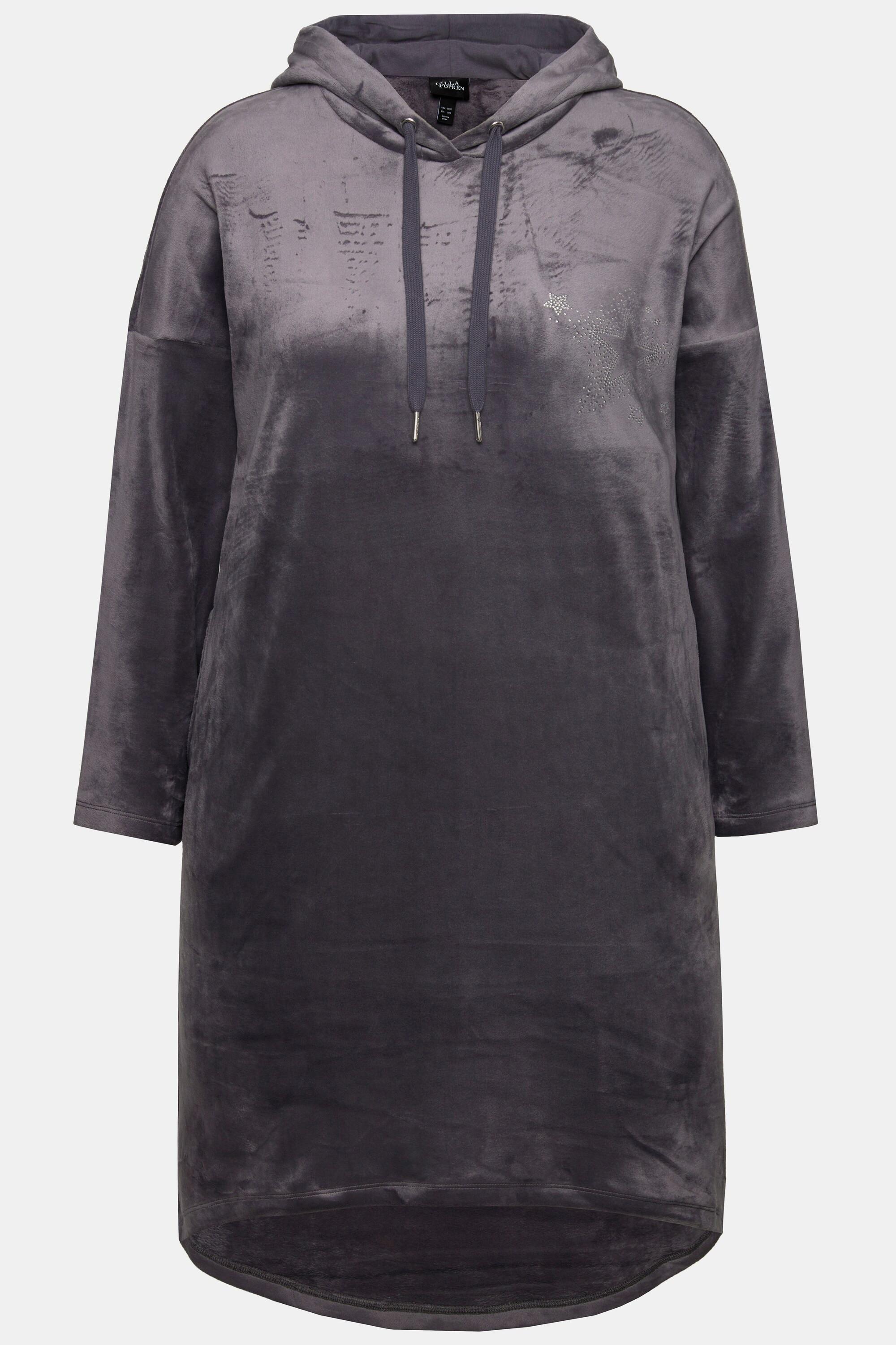 Ulla Popken Abito Loungewear Nicki Cappuccio Maniche Lunghe  