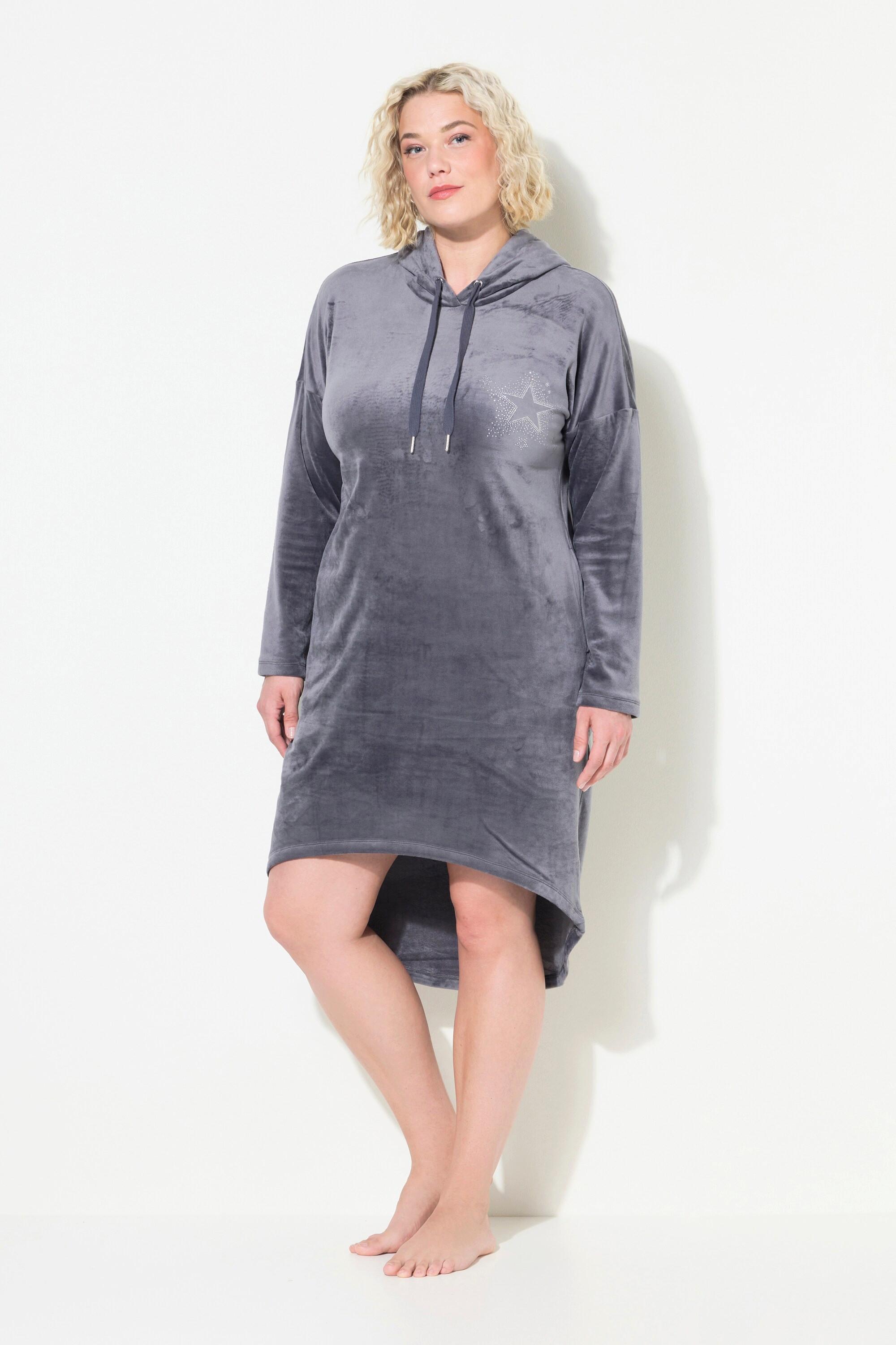 Ulla Popken Abito Loungewear Nicki Cappuccio Maniche Lunghe  