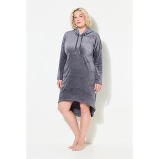 Ulla Popken Robe d'intérieur Velours Capuche Manches Longues  