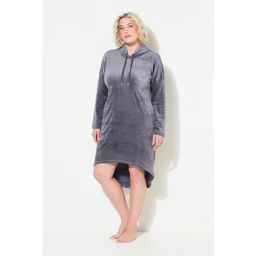 Abito loungewear in nicki con cappuccio, maniche lunghe e materiale riciclato