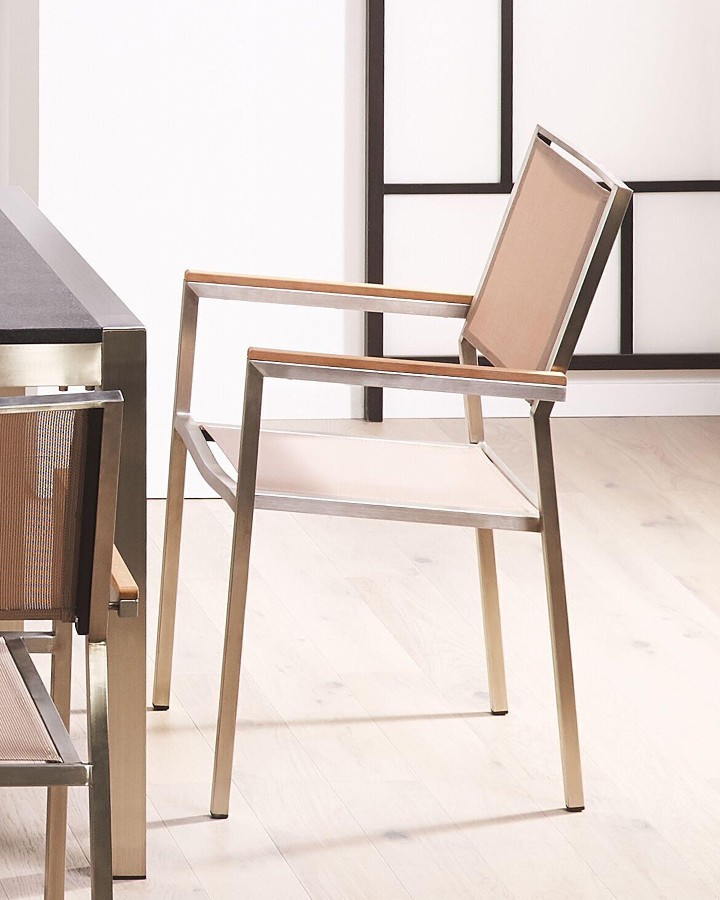 Beliani Set mit 2 Stühlen aus Edelstahl Modern GROSSETO  