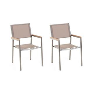 Beliani Set mit 2 Stühlen aus Edelstahl Modern GROSSETO  