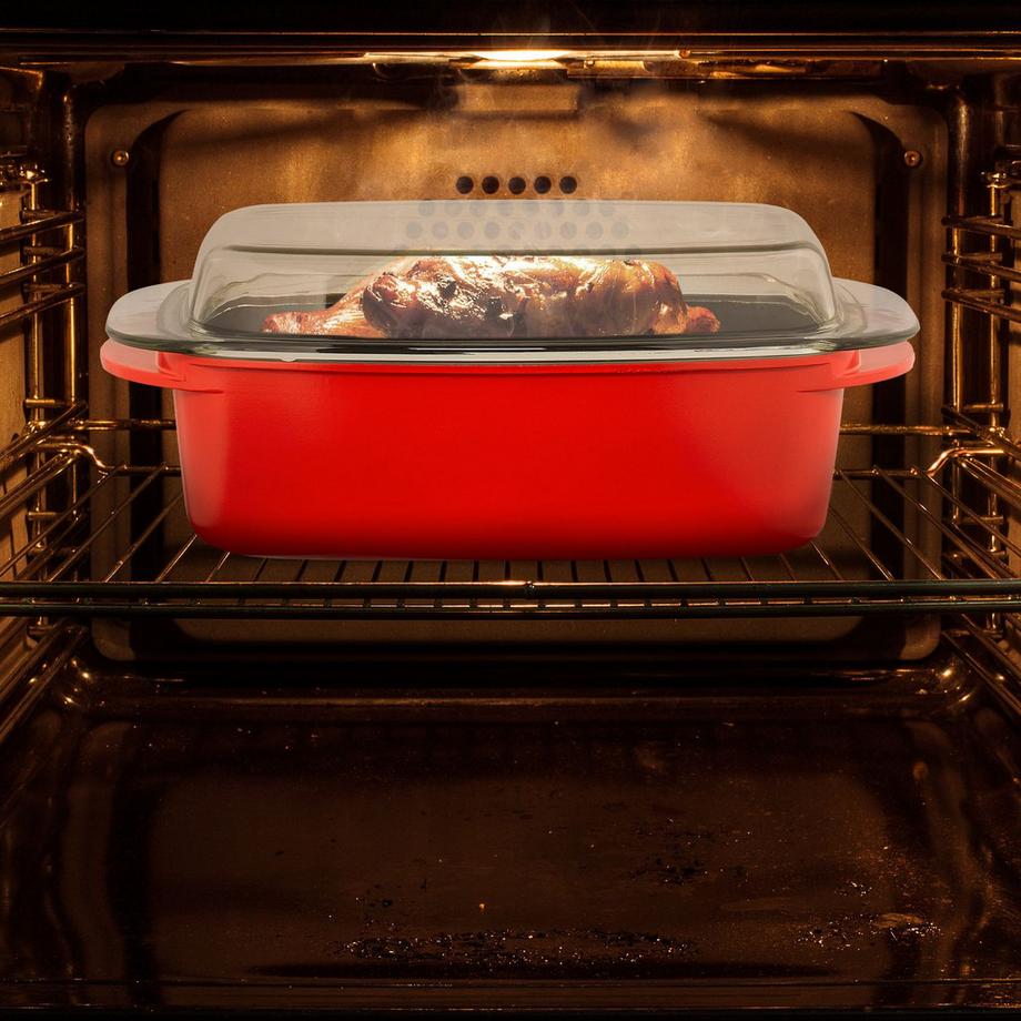 B2X  Rôtissoire avec couvercle rouge 
