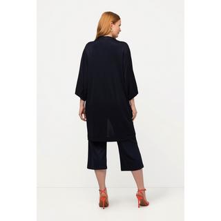 Ulla Popken  Kimono di piqué fluente con collo alto e mezze maniche 