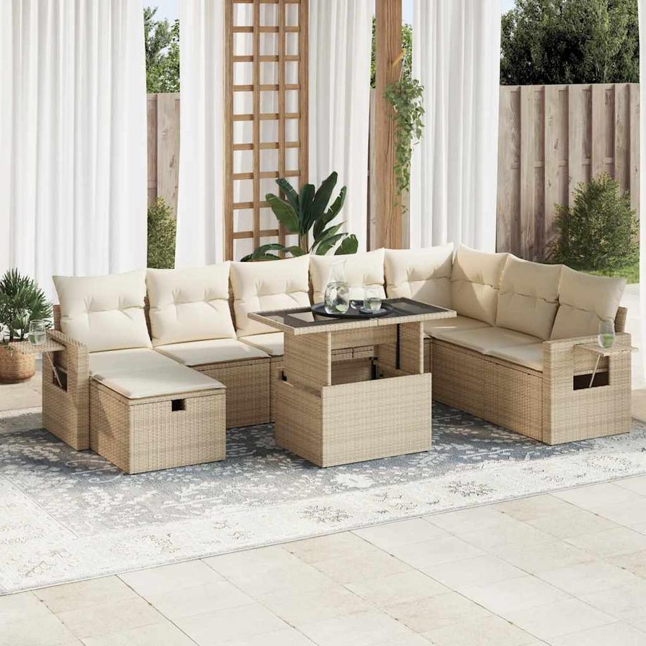 VidaXL set divano da giardino Polirattan  