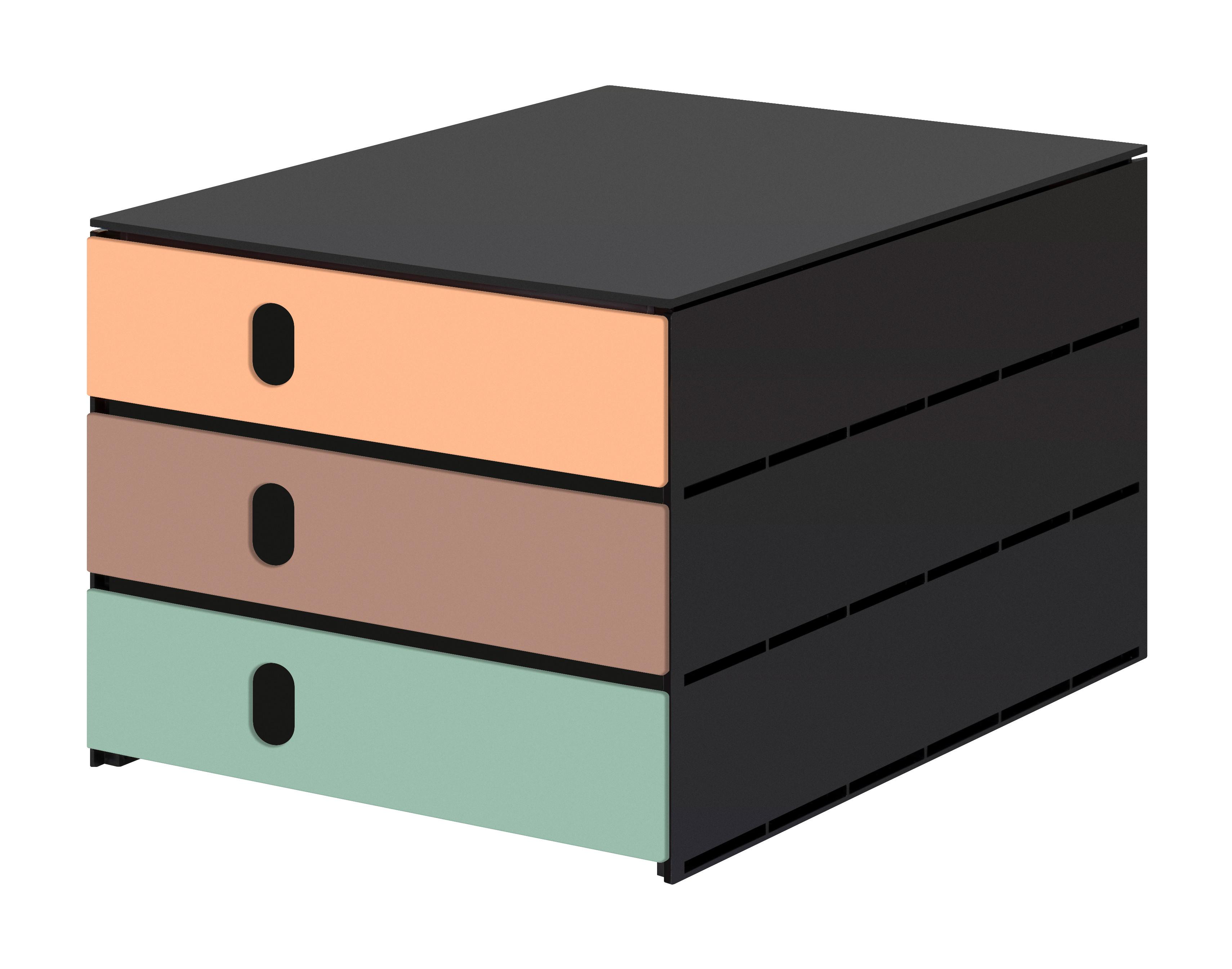 Styro boîte à tiroirs de bureaustyroval pro feelingsavec 3 tiroirs fermés, Squirrel / module éco noir - 24.3x33,5x20cm  