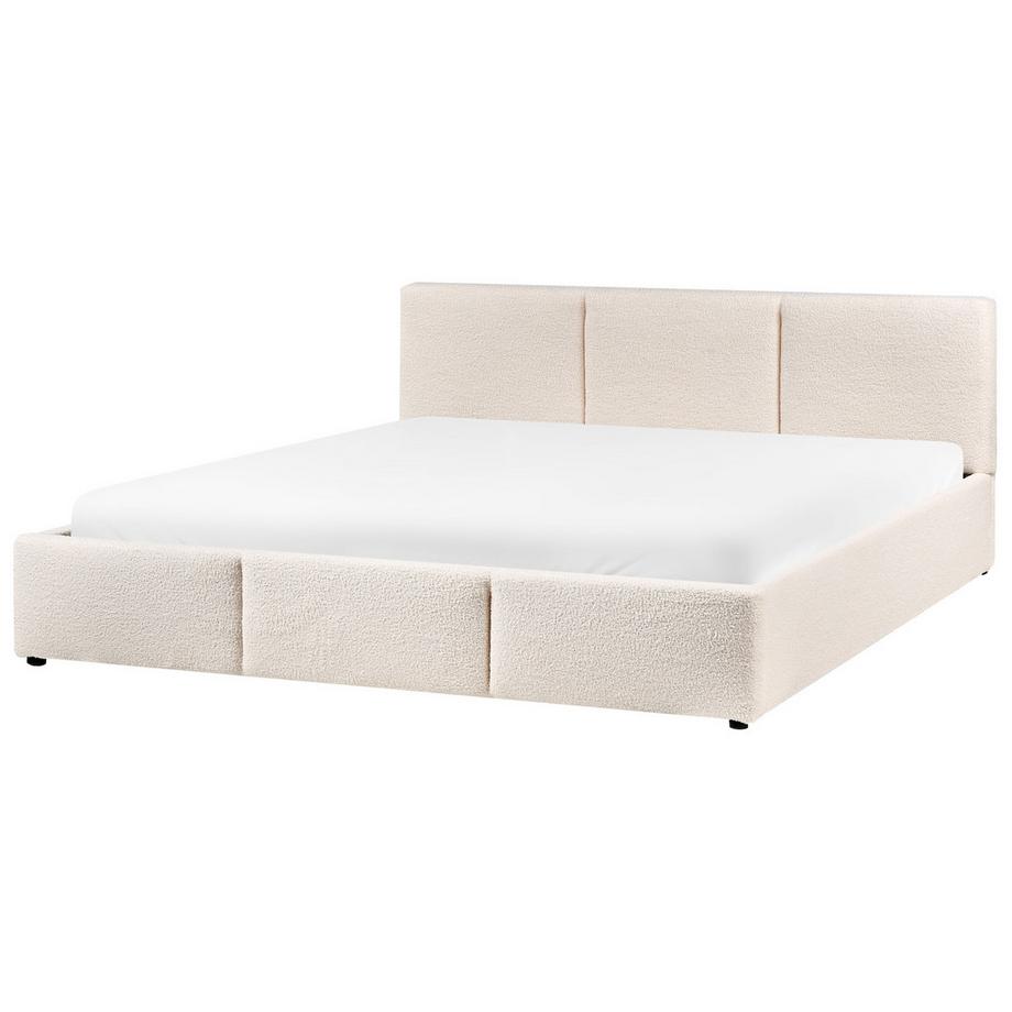 Beliani Lit ottoman en Bouclé Minimaliste BOUSSE  