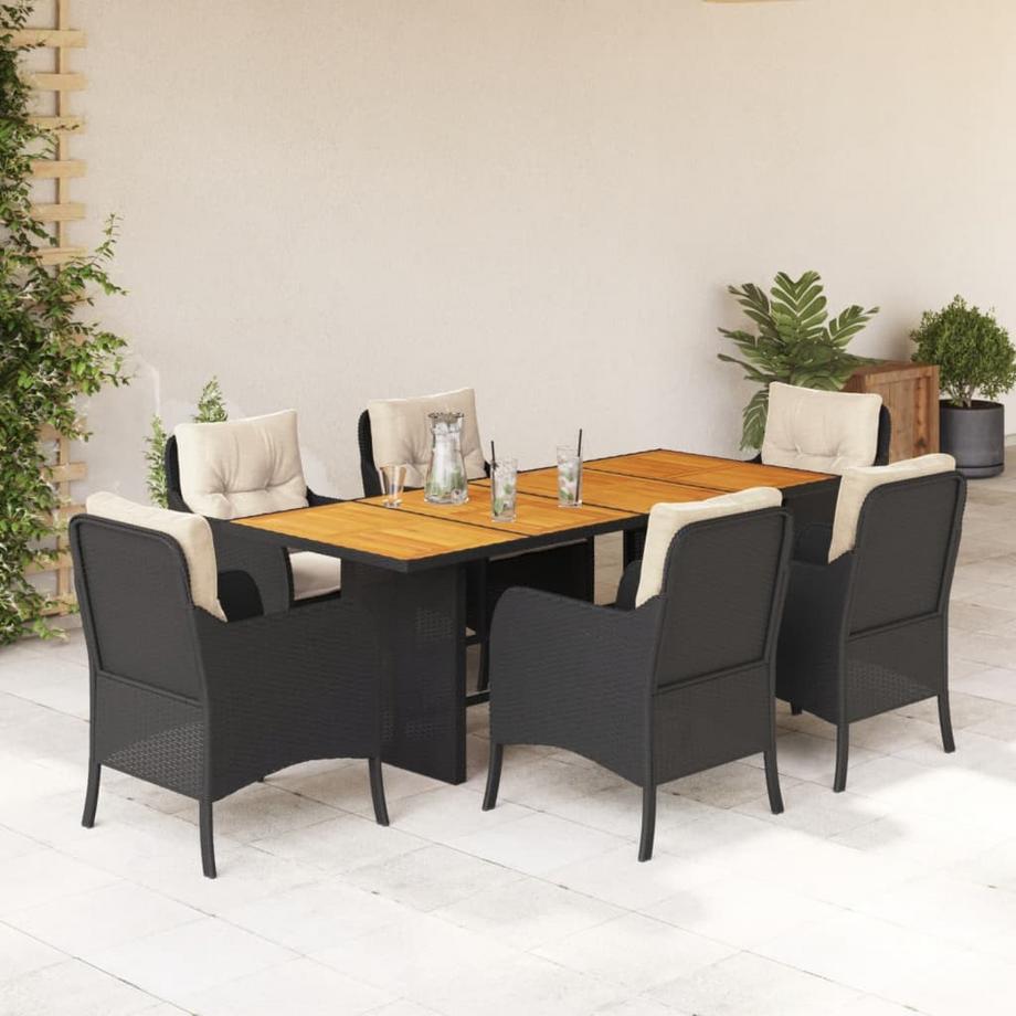VidaXL Ensemble de salle à manger de jardin rotin synthétique  