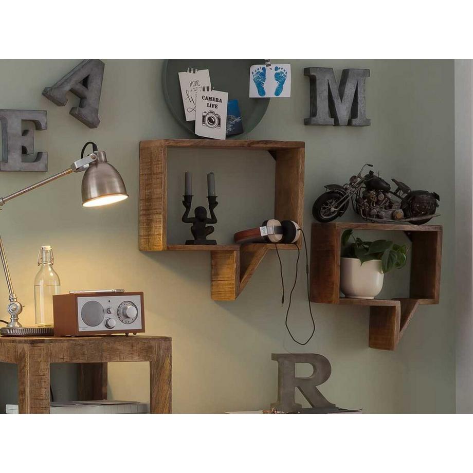 mutoni Wandregal Bregna Mangoholz natur 50 (2er-Set)  