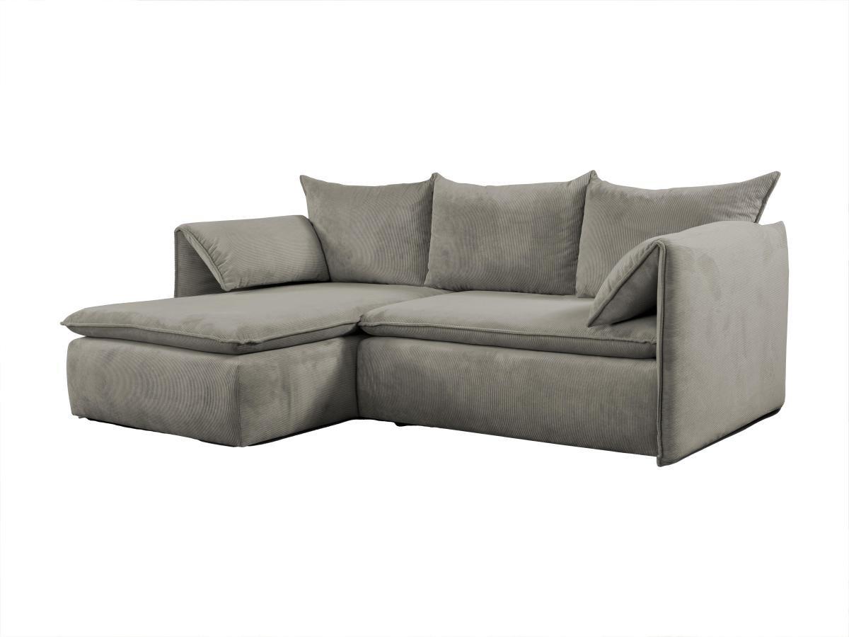 PASCAL MORABITO Divano letto angolare in Velluto a coste Tortora Angolo a sinistra TEODORA di PASCAL MORABITO  