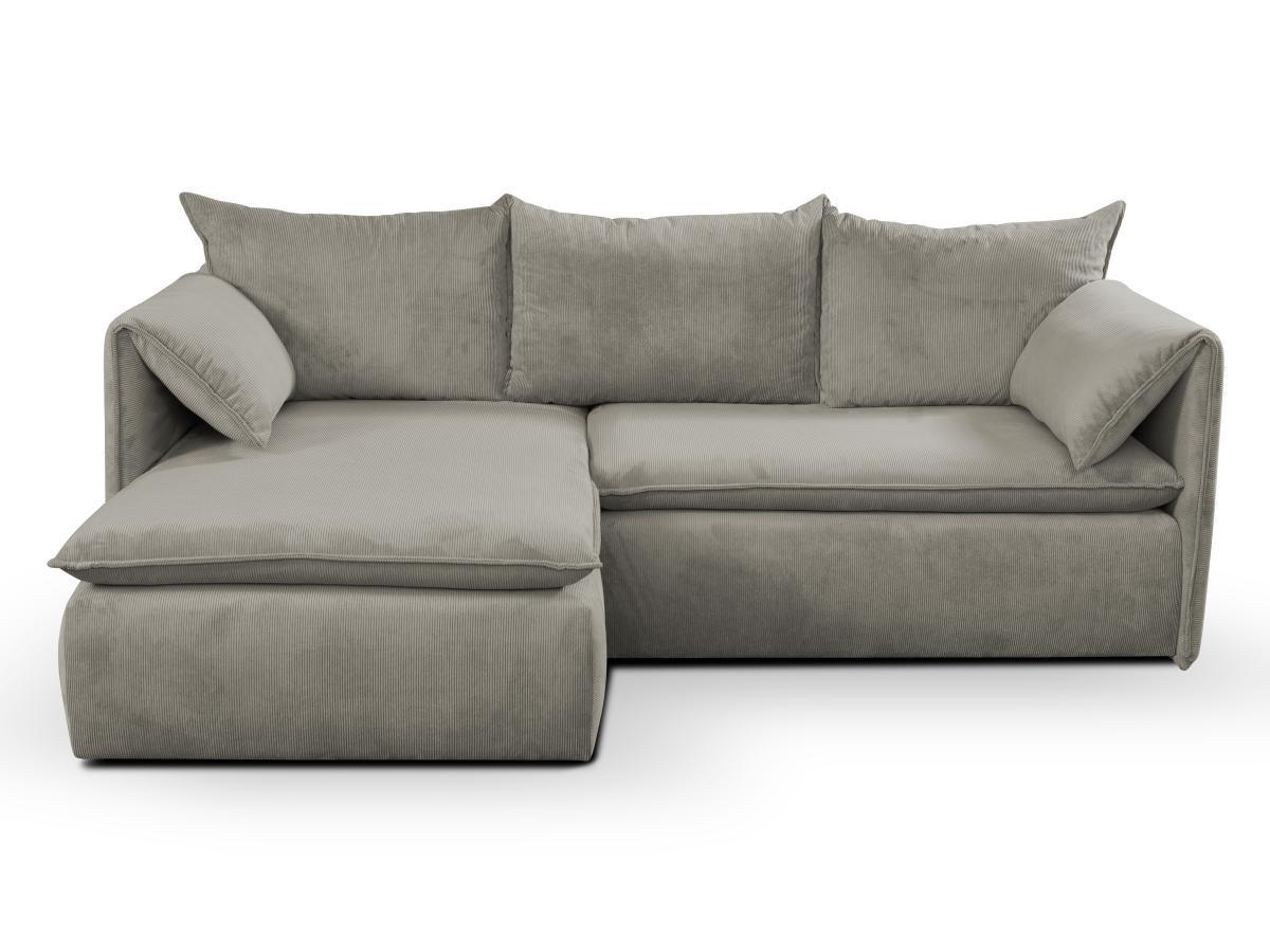 PASCAL MORABITO Divano letto angolare in Velluto a coste Tortora Angolo a sinistra TEODORA di PASCAL MORABITO  