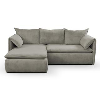 PASCAL MORABITO Divano letto angolare in Velluto a coste Tortora Angolo a sinistra TEODORA di PASCAL MORABITO  