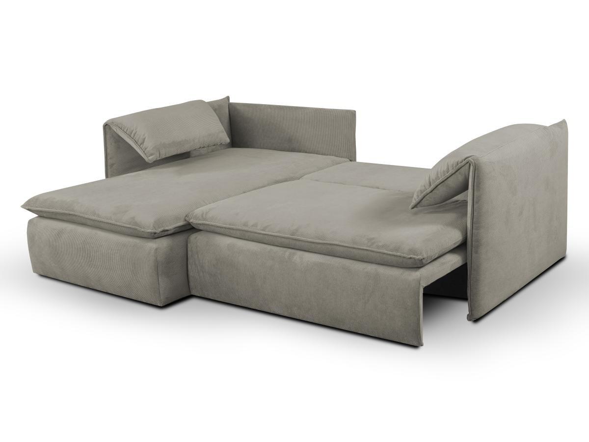 PASCAL MORABITO Divano letto angolare in Velluto a coste Tortora Angolo a sinistra TEODORA di PASCAL MORABITO  