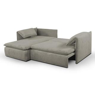 PASCAL MORABITO Divano letto angolare in Velluto a coste Tortora Angolo a sinistra TEODORA di PASCAL MORABITO  