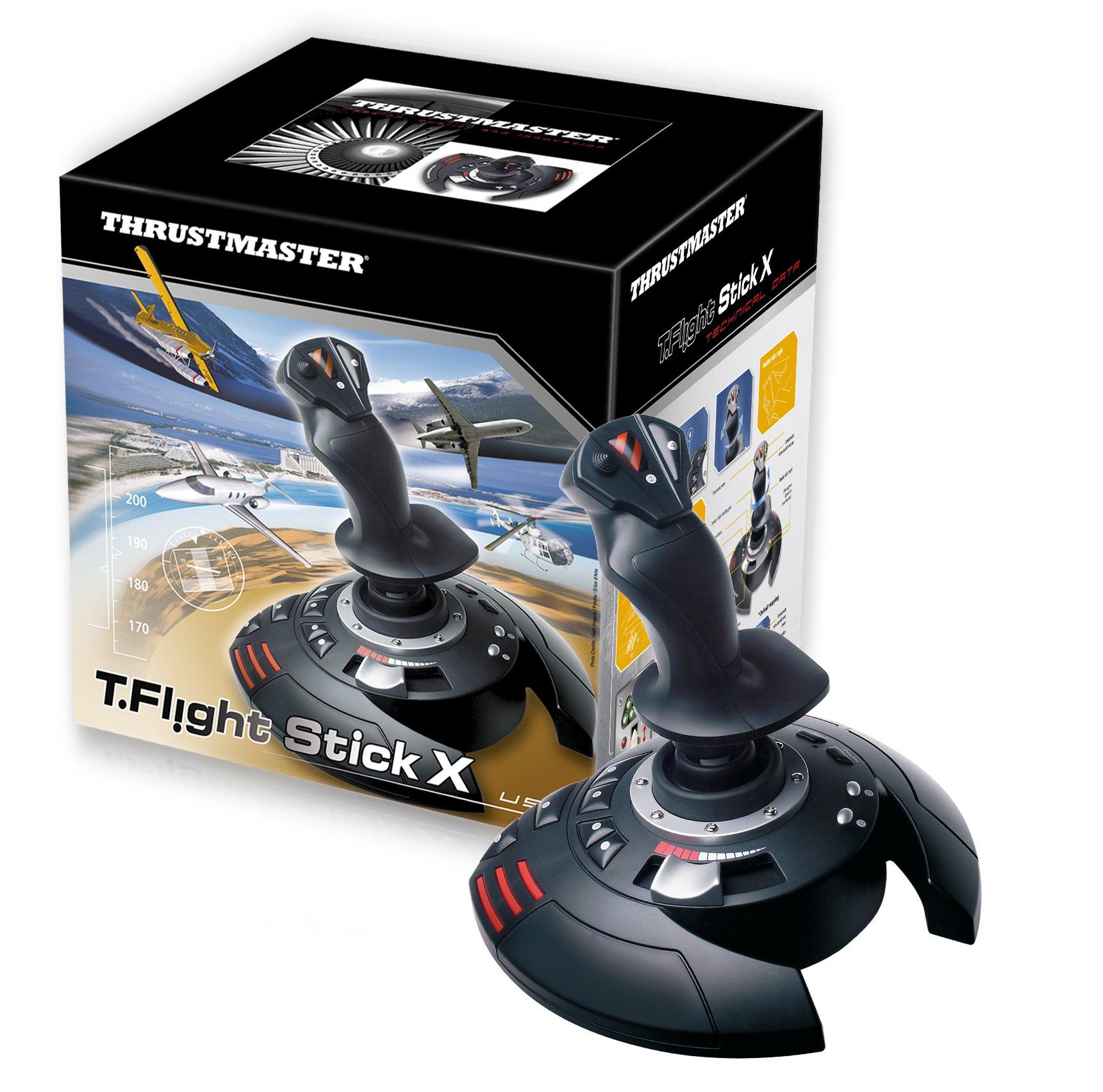 THRUSTMASTER  T.Flight Stick X Noir, Rouge, Argent USB Joystick Analogique PC, Playstation 3 