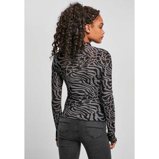URBAN CLASSICS Langärmeliges Rollkragen AOP Mesh Top  