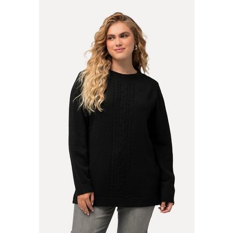 Ulla Popken  Pullover, Zopfmuster, Stehkragen, Langarm 