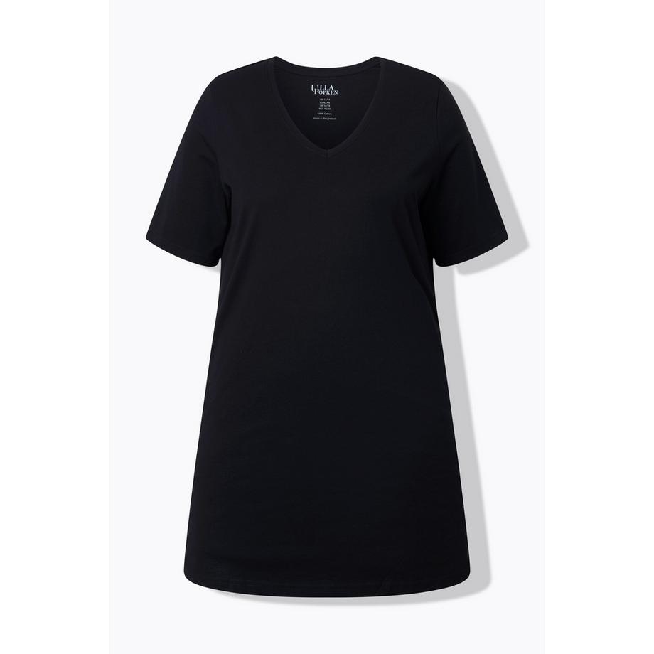 Ulla Popken Maglia lunga Taglio svasato Scollo a V Mezze maniche  