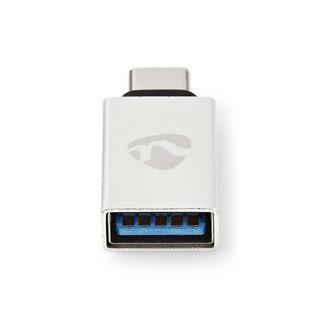 Nedis  USB-C™ Adapter | USB 3.2 Gen 1 | USB-C™ Stecker | USB-A Buchse | 5 Gbps | Rund | Vernickelt | Silber | Box mit abgedecktem Fenster 