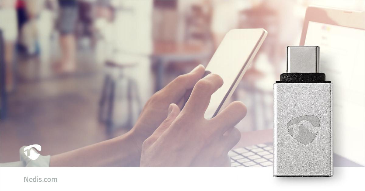 Nedis  USB-C™ Adapter | USB 3.2 Gen 1 | USB-C™ Stecker | USB-A Buchse | 5 Gbps | Rund | Vernickelt | Silber | Box mit abgedecktem Fenster 