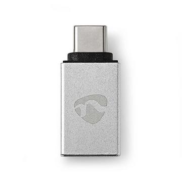 USB-C™ Adapter | USB 3.2 Gen 1 | USB-C™ Stecker | USB-A Buchse | 5 Gbps | Rund | Vernickelt | Silber | Box mit abgedecktem Fenster