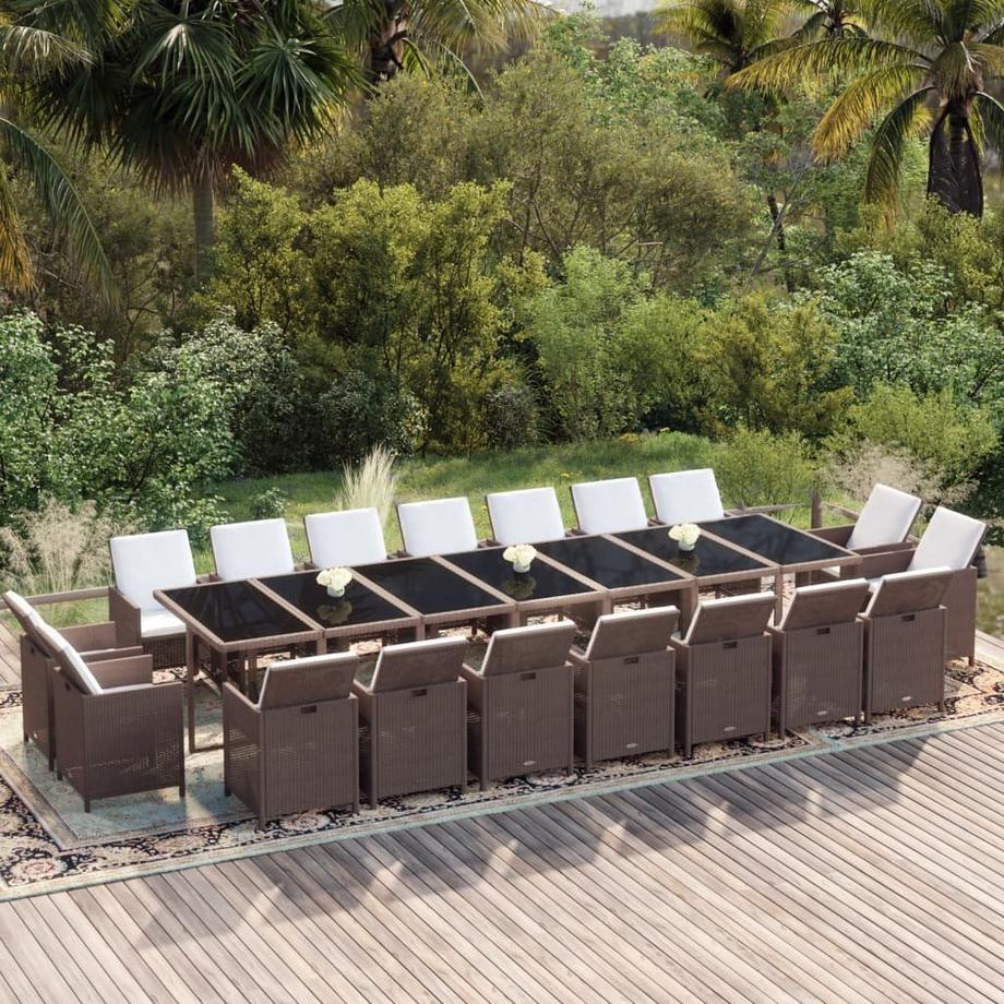 VidaXL Ensemble de salle à manger de jardin rotin synthétique  