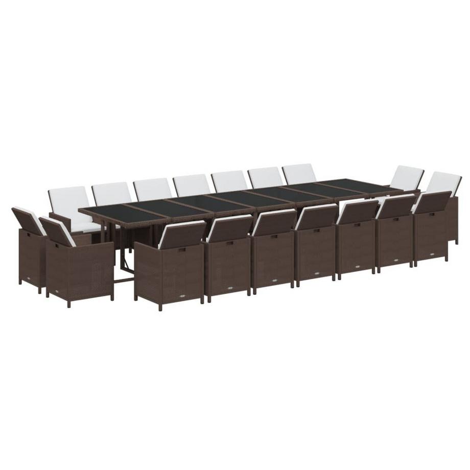 VidaXL Ensemble de salle à manger de jardin rotin synthétique  