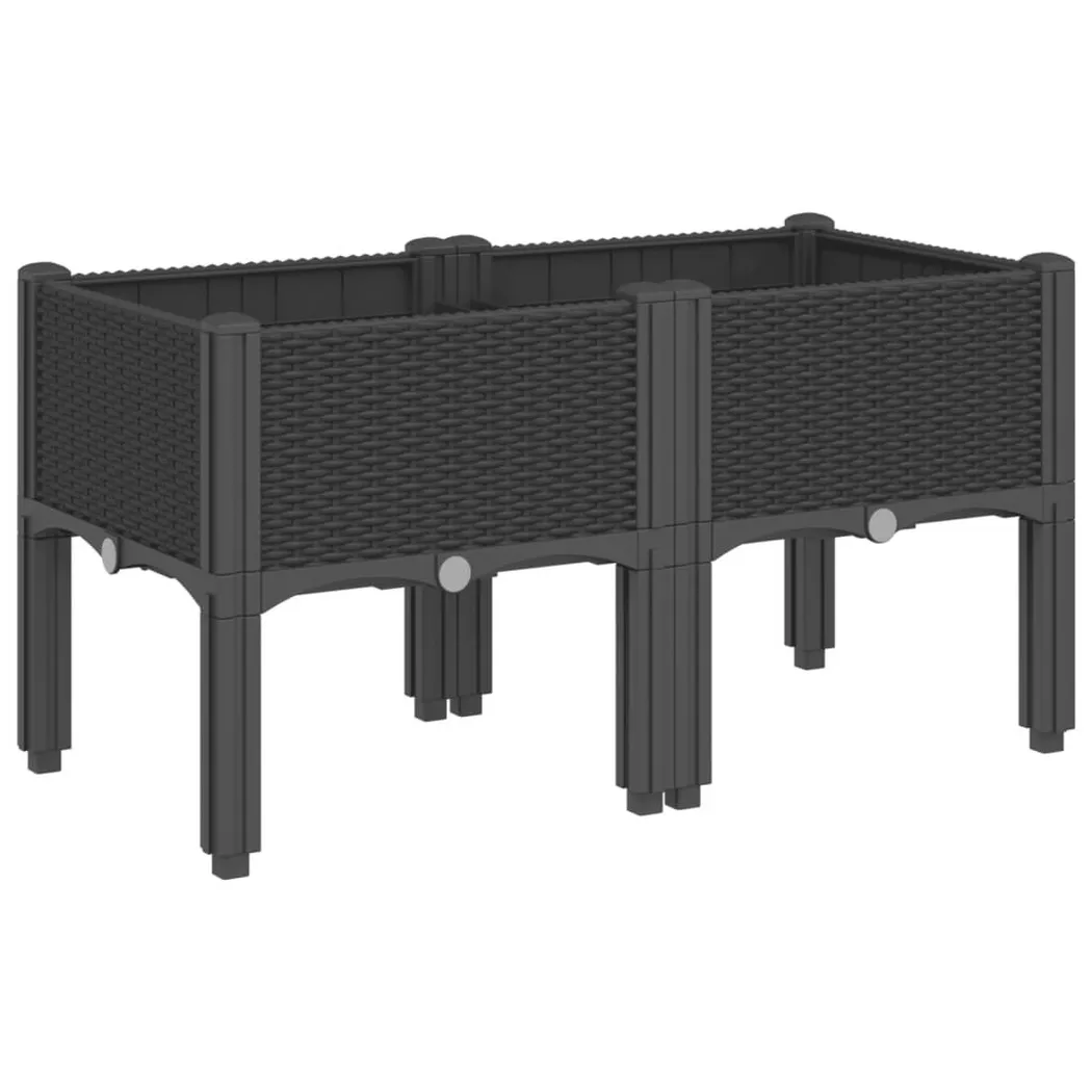 Jardinière avec pieds noir 80x40x42 cm PP vidaXL