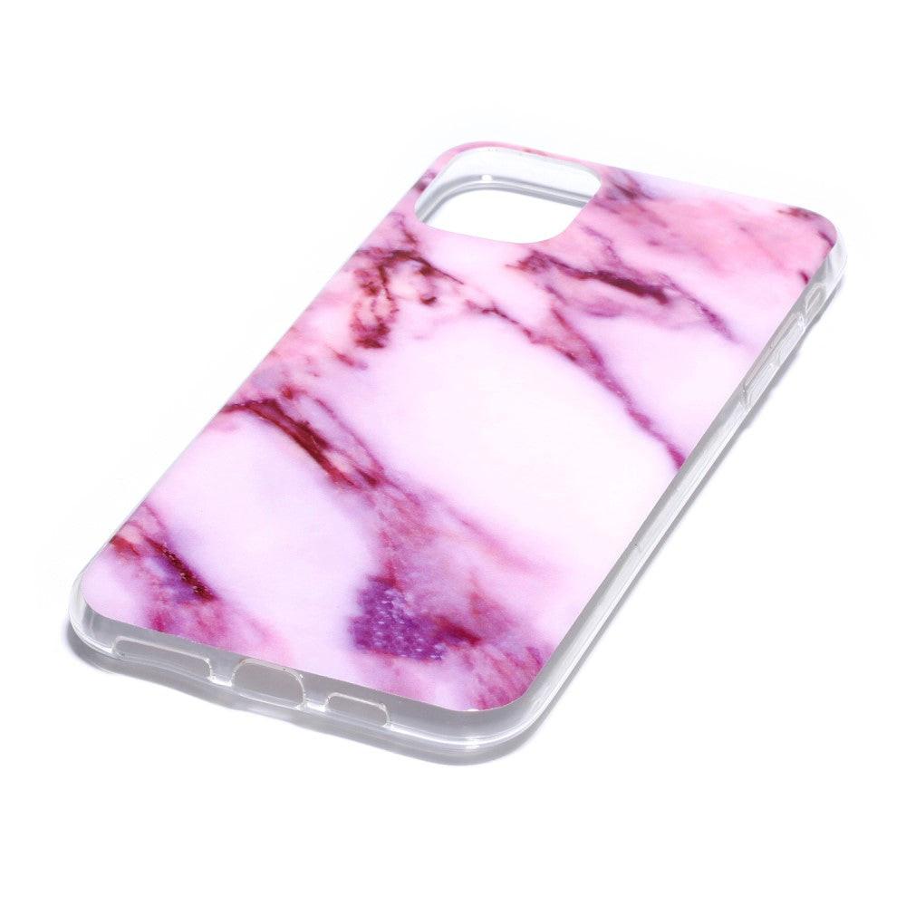 Cover-Discount  iPhone 11 Pro Max - Custodia morbida in gomma siliconica rosa Marmo 