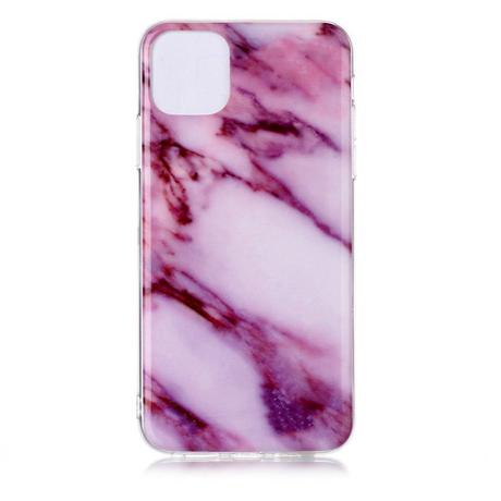 Cover-Discount  iPhone 11 Pro Max - Custodia morbida in gomma siliconica rosa Marmo 