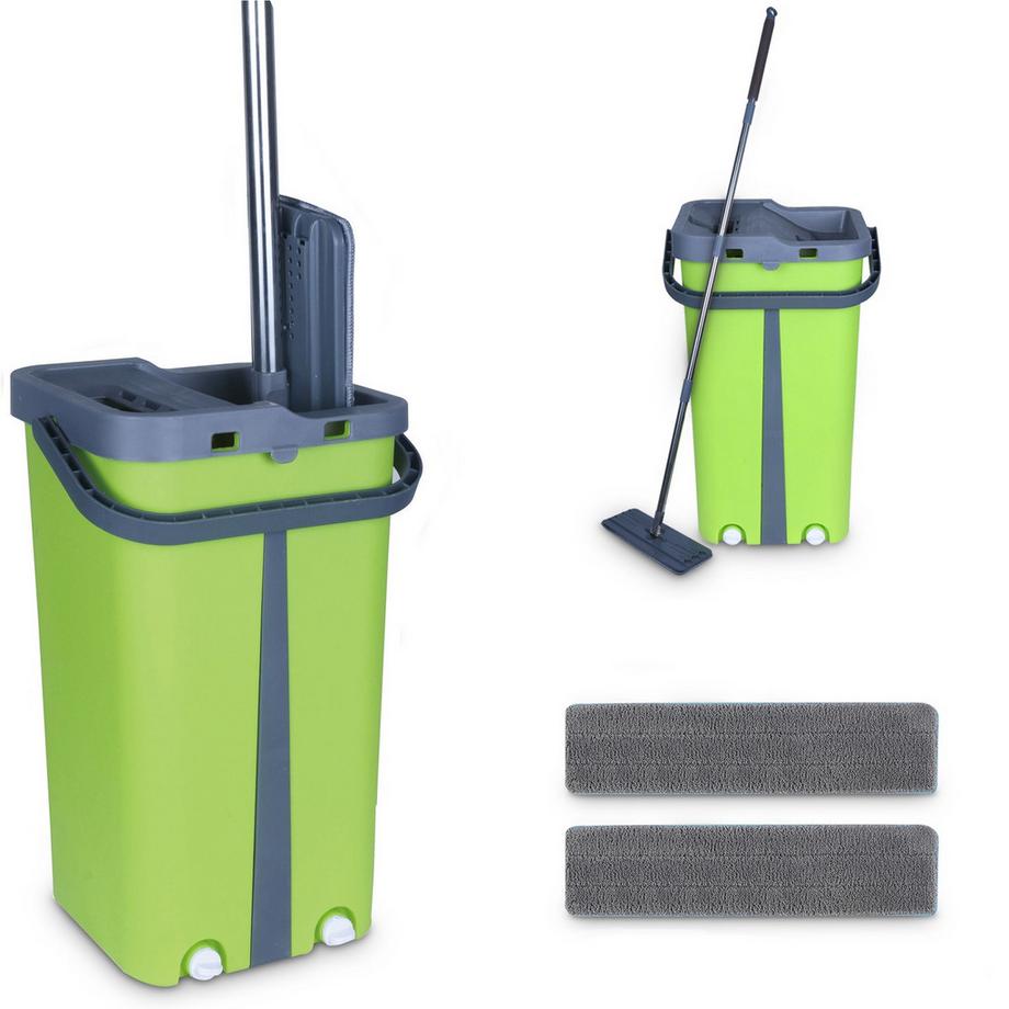 Cenocco  Mop plat avec seau - verte 