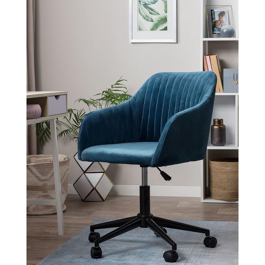 Beliani Schreibtischstuhl aus Samtstoff Modern VENICE  