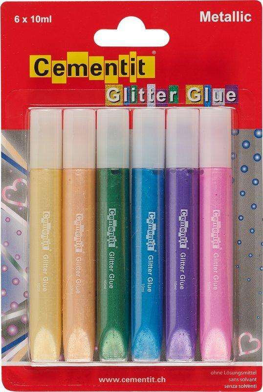 Cementit  CEMENTIT Glitter Glue Metallic 6x10ml 