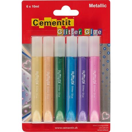 Cementit  CEMENTIT Glitter Glue Metallic 6x10ml 