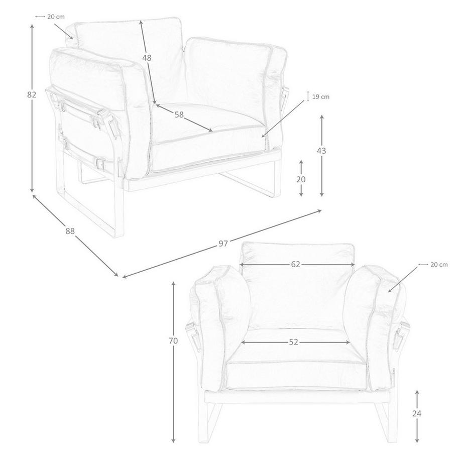 ANGEL CERDA Poltrona in pelle di cammello  