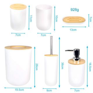 Intirilife Badezimmer Zubehör Set aus Bambus und Kunststoff  