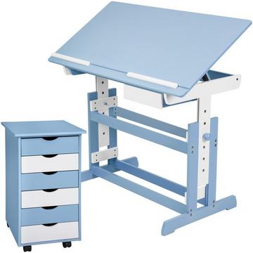 Schreibtisch höhenverstellbar und Rollcontainer