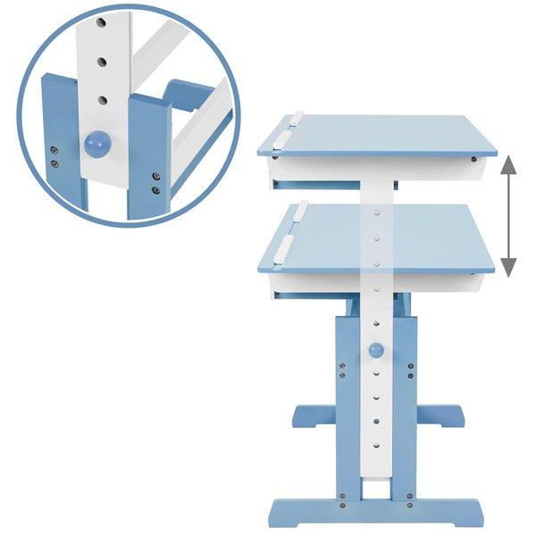 Tectake Bureau réglable en hauteur et inclinable avec caisson de bureau à roulettes  