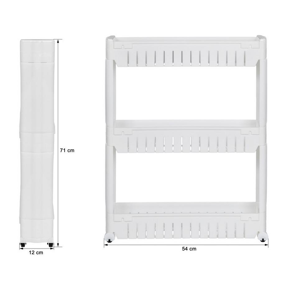 Tectake Desserte faible largeur JOE 3 niveaux  